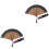 2Sets Decorative Retro Folding Fans Bamboo Paper with Protective Bag 4