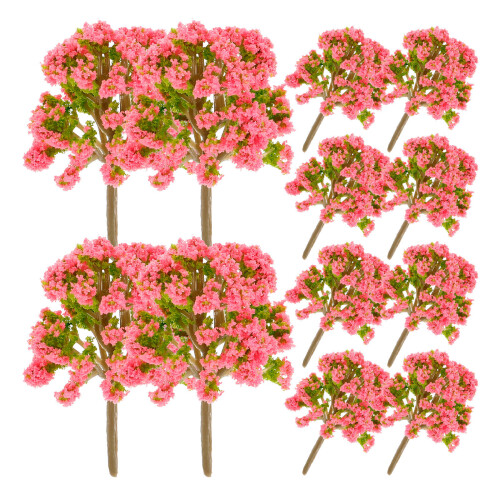 40Pcs Plastic Miniature Model Trees Pink for Scale Model Train Scenery 1