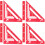 4Sets Durable Red Acrylic Woodworking Square Tool for Accurate Drawing 7