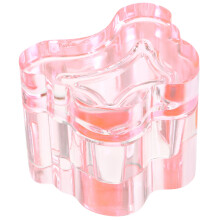 4Pcs Pink Glass Nail Art Liquid Holder Dish with Lid for Acrylics