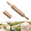2Pcs Wood Embossed Rolling Pin Non-Slip Grip for Bakery Pastry 1