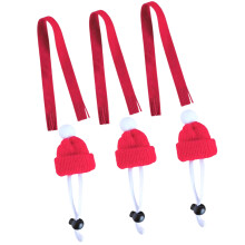 5Sets Red Adjustable Knitted Hamster Hat Guinea Pig Scarf Pet Costume