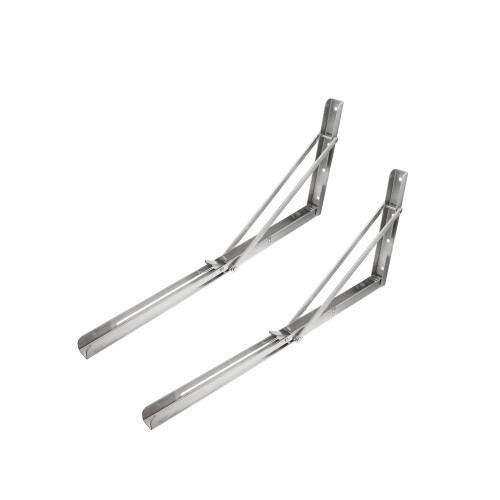 4Pcs Stainless Steel Folding Shelf Brackets Heavy Duty Wall Support 1