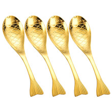 20Pcs Golden Serving & Soup Spoons Metal Kitchen Spoons for Kids