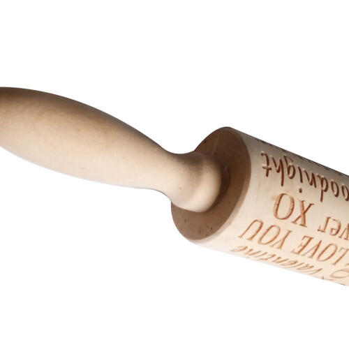 2Pcs Wood Embossed Rolling Pin Non-Slip Grip for Bakery Pastry 1
