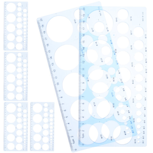 12Pcs Multi-Functional Blue Plastic Drawing Templates for Design 2