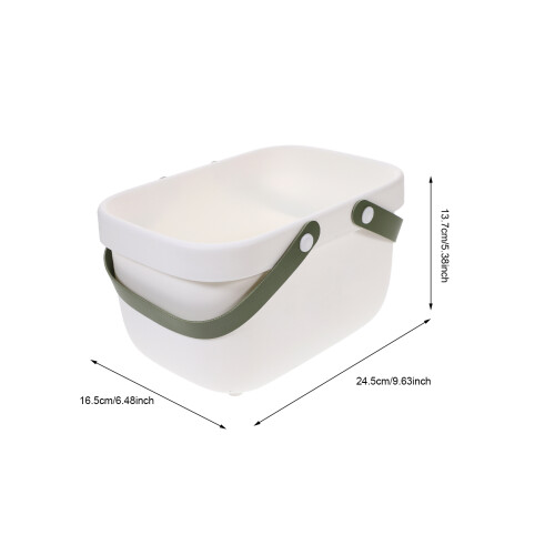 2Pcs White Bathroom Storage Basket Portable Shower Toiletry Organizer 1