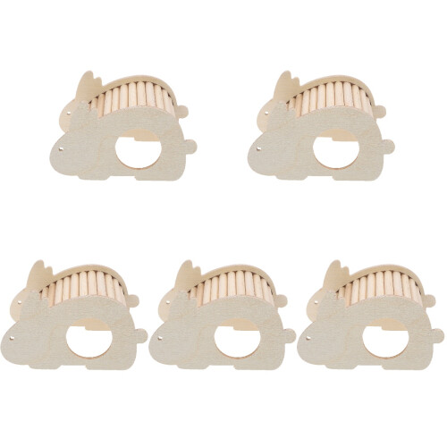 5Pcs Creative Wood Hamster Hiding House Multi-Use Small Pets Hideout 2
