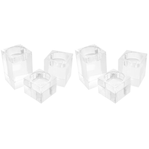 6Pcs Crystal Tealight Candle Holders Small Decorative Candle Stands 2