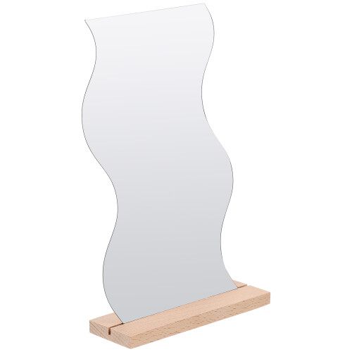 3Pcs Acrylic Irregular Desktop Vanity Mirror with Sturdy Wooden Stand