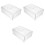 3Pcs White Plastic Freezer Fruit Storage Boxes Stackable Fridge Bins 4