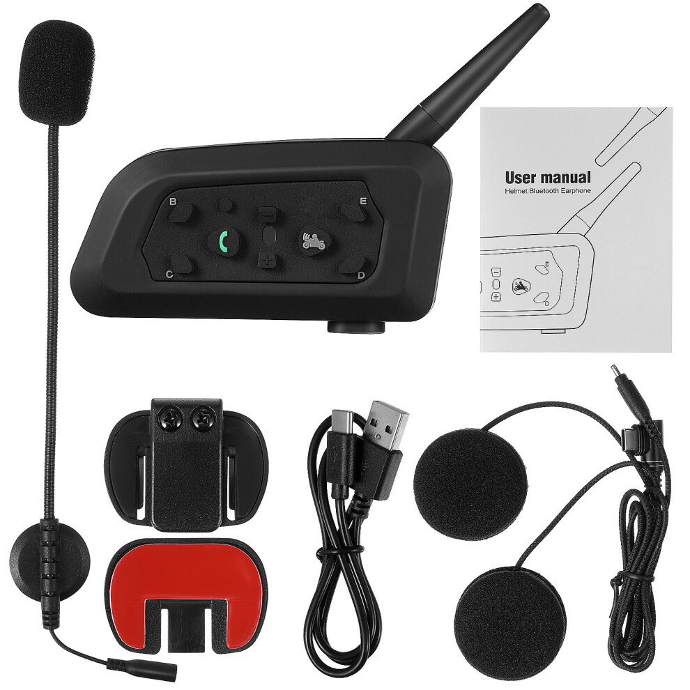 4Pcs Wireless Headset For Motorcycles Abs Stereo Earphone Black 3011102279352