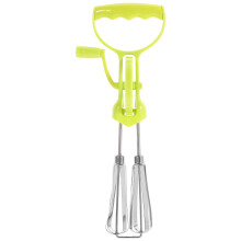4Pcs Green Plastic Handle Hand Crank Manual Egg Beater Kitchen Mixer