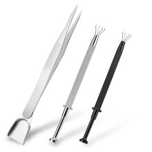 Conjunto de Porta-Ferramentas de 3 Peças para Agarradores de Joalheiro Pick Polvilhe Caneta Pinça de Joias 4 Bola de Piercing de Garra para Chip de