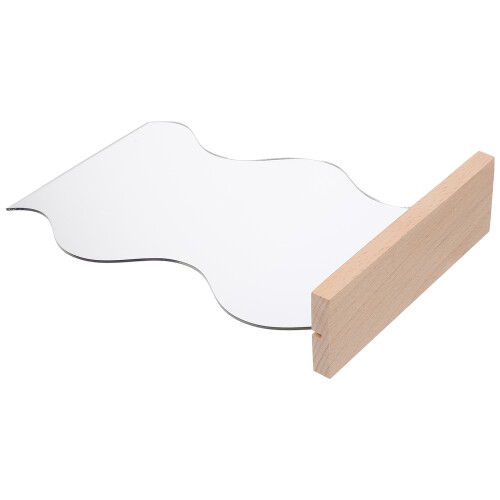 3Pcs Acrylic Irregular Desktop Vanity Mirror with Sturdy Wooden Stand 1