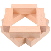 16Pcs Smooth Wooden Square Stamper DIY Craft Tool Light Brown