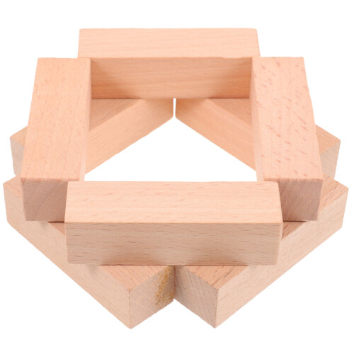 16Pcs Smooth Wooden Square Stamper DIY Craft Tool Light Brown