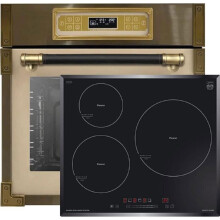 Kaiser FOUR Set EH 6726 ElfAD+KCT 6736 FI, Four encastrable rétro 80L + table de cuisson à induction 60cm