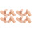 16Pcs Smooth Wooden Square Stamper DIY Craft Tool Light Brown 3