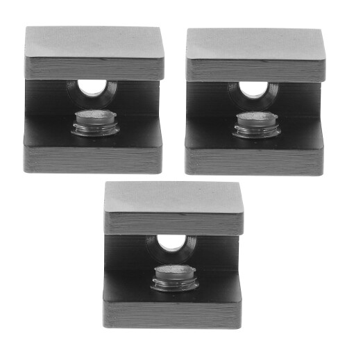 15Pcs Black Frameless Glass Shelf Brackets Heavy Duty Adjustable Clips