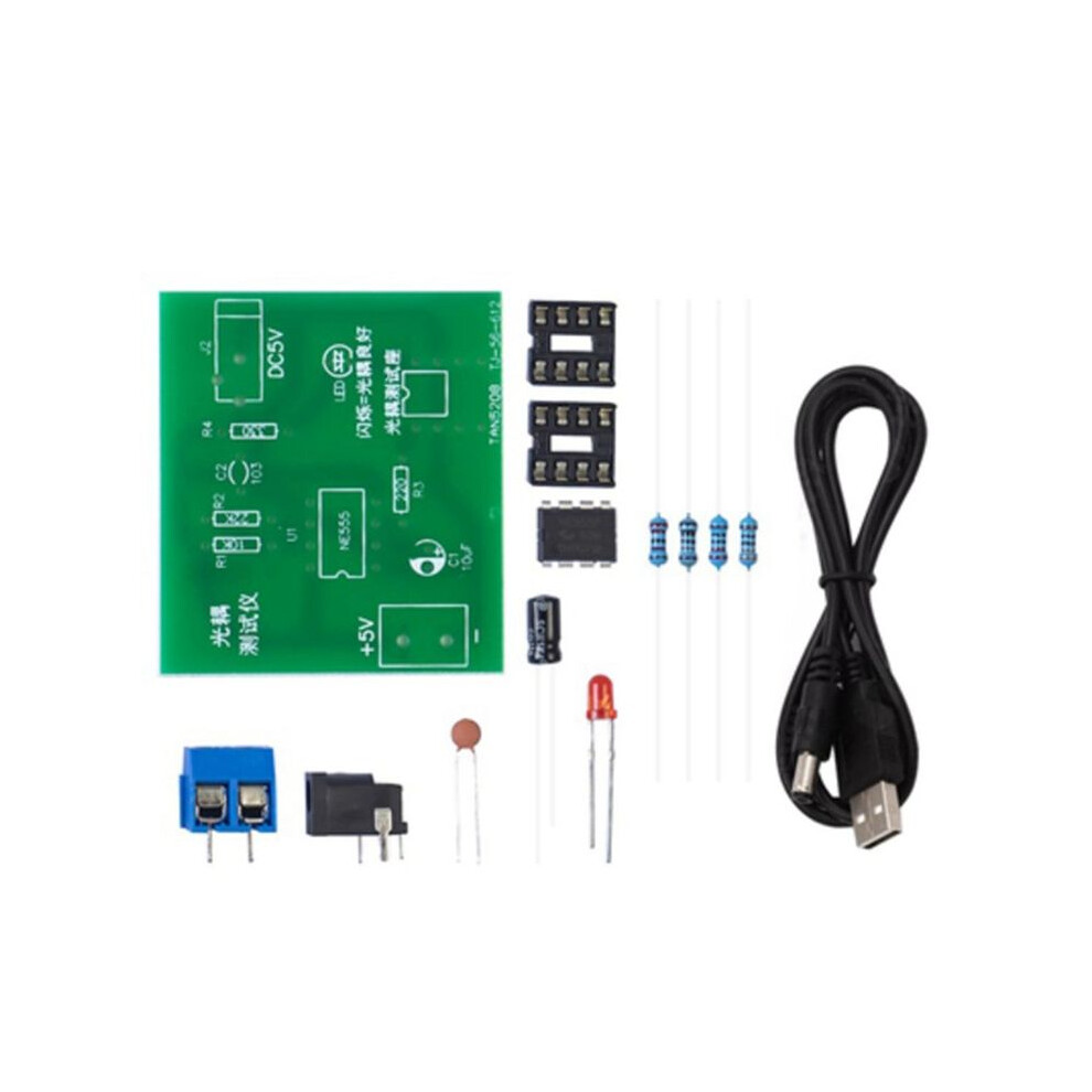 Optocoupler Tester Kit 555 Application Circuit Board Practice Welding Diy Electronic Spare Parts Kit With Cable 4713157317469