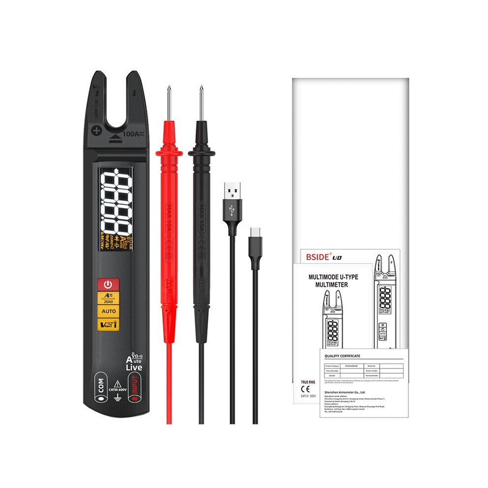 Bside U0 Digital Clamp Meter Fork Ac 100A Ammeter Pliers Trms Current Auto Multimeter Voltage Electrical Tester 4713278340261