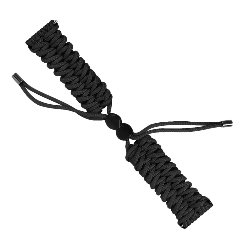 3Pcs Braided Nylon Watch Band Adjustable Comfortable Watch Belt Black 3032364412691