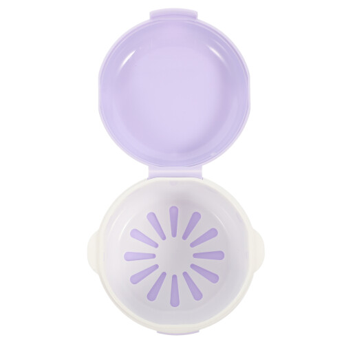 4Pcs Lightweight Violet Denture Storage Box Portable Brace Container