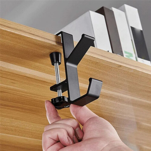 1 Piece Adjustable Table Side Hook, Gaming Headset Table Hanger Backpack Storage, Hook Stand Without Drilling,Gray 2
