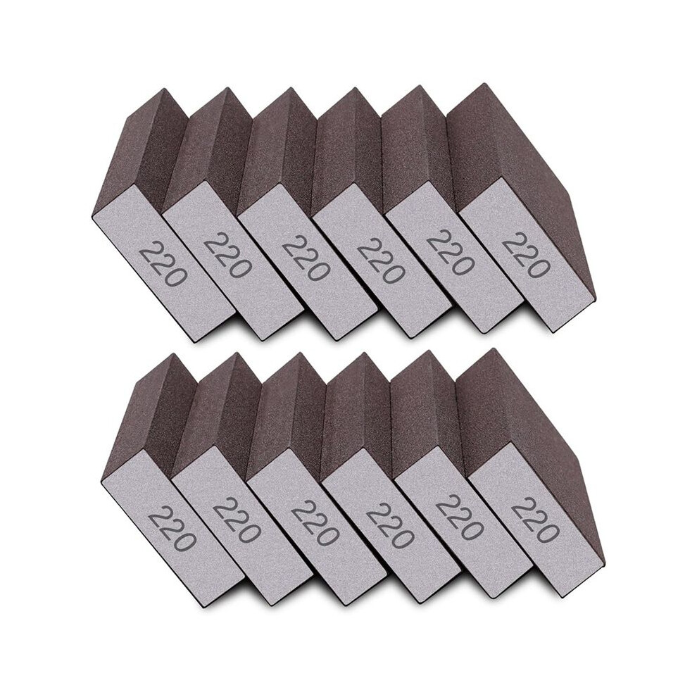 12Pcs Sanding Sponge 220 Grit Fine Sanding Blocks For Drywall Metal Wood Washable And Reusable 4714036906408