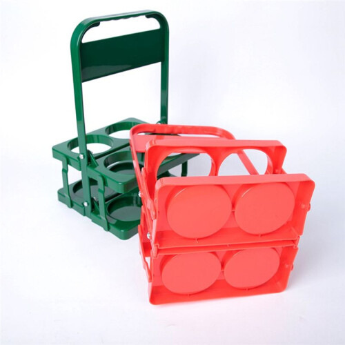 6 Hole Foldable Beer Bottle Holder, Handle Portable Use Wine Storage Rack, Bar Drink Holder Container