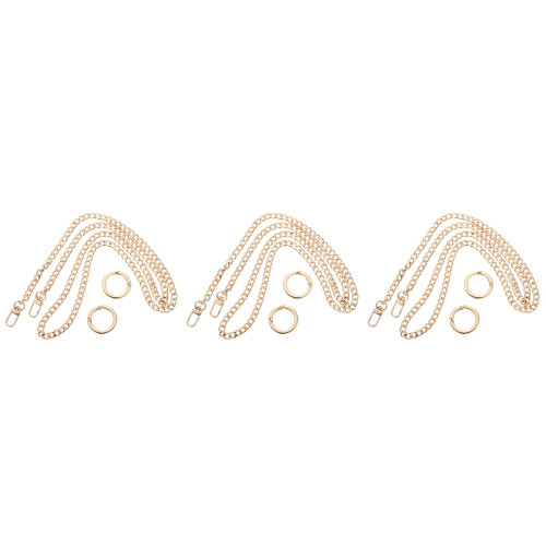 3Pcs Polished Golden Handbag Chain Strap Replacement for Shoulder Bags 2