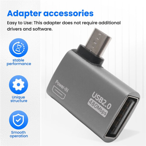 2Pcs OTG Adapter for Fire TV Stick 90 Degree Left/Right Angle Micro-USB to USB OTG Adapter for Android Phone Tablet 1
