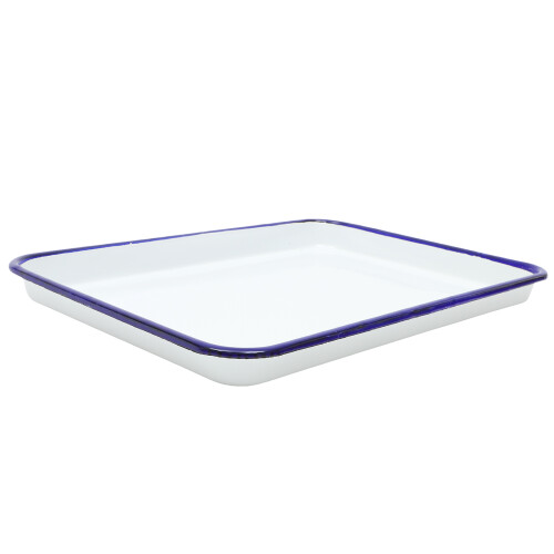 5Pcs Heat-Conductive White Enamel Oven Pans Easy-Clean Baking 1