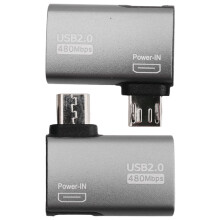 2Pcs OTG Adapter for Fire TV Stick 90 Degree Left/Right Angle Micro-USB to USB OTG Adapter for Android Phone Tablet
