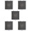 5Sets Space-Saving Black PVC Roller Window Shades Suction Cup Design 10