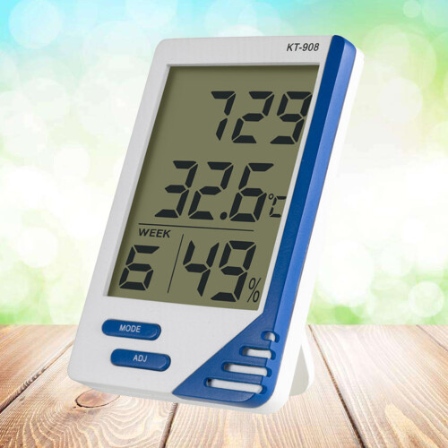 2Pcs Portable Digital Temperature Humidity Meter with Clock for Home 2