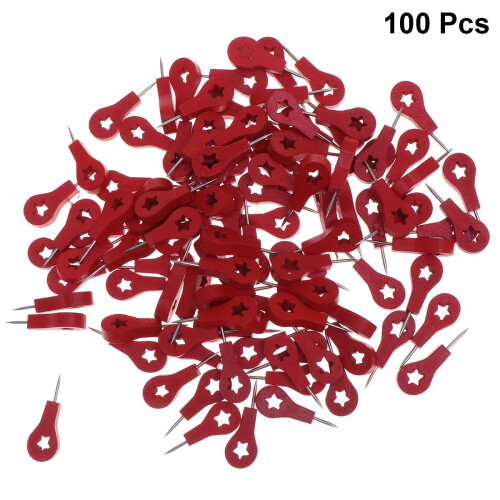 200Pcs Red Wood Pushpin Practical Thumbtack for Office Home School Use