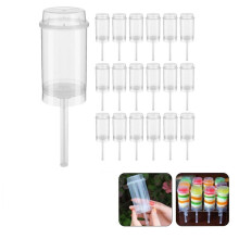 40Pcs Food Pusher Round Shaped Push-Pops Cake Cup with Lid Cake Push Pops Containers Cakepop Round Plastic Container
