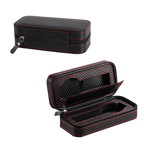 2Pcs Black Watch Storage Organizer with Soft Padding and 2 Watch Slots 1