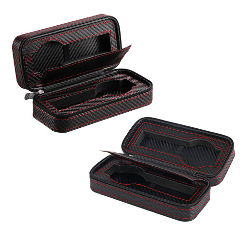 2Pcs Black Watch Storage Organizer with Soft Padding and 2 Watch Slots 2
