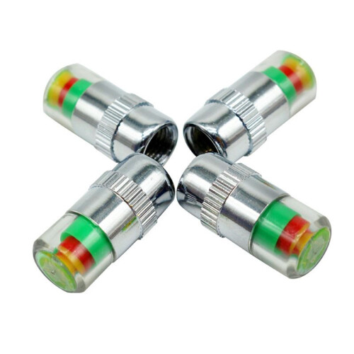 4Pc Bildäckstrycksindikator Däcktrycksmätare Indikator Varning Övervakning Ventillocksensor Extern Ventildetektering 2