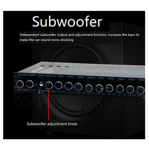 9 Band Equalizer High Performance 9 Equalization Bands 12V  for Boat RV Car Metal with CD AUX Input DSP Chip Output 2