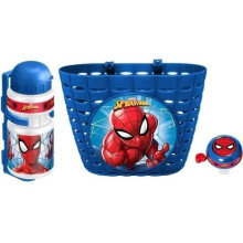 Set Mülleimer + Bidon + SPIDER-MAN Klingel - Für Kinder ab 3 Jahren - Farbe Blau und Rot