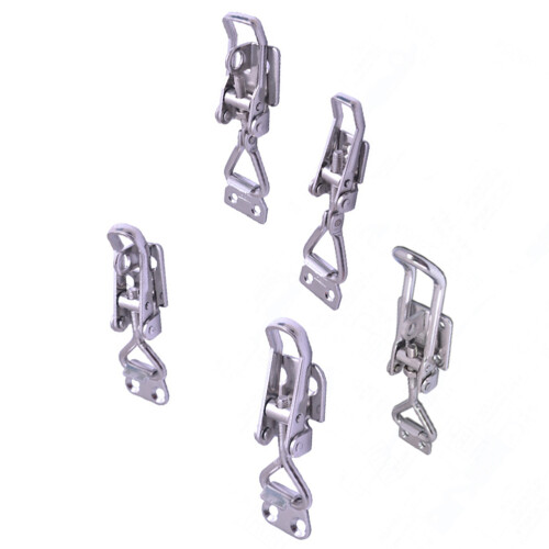 2Pcs High Strength Metal Toggle Latch Clamp Silver for Cupboards 2