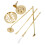 2Sets Brass Incense Mold Set Golden Color Easy Use Incense Press Tools 3