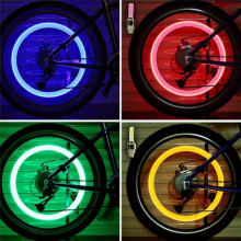 2PCS Neon Bike Spoke Lights Bicycle LED Light Tire Valve Cap Flashlight Wheel Spoke Bicycle Accessories C