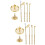 2Sets Brass Incense Mold Set Golden Color Easy Use Incense Press Tools 9