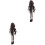 2Pcs Half-Up Braided Ponytail Clip Extensions Multi Colored High Temp 3