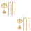 2Sets Brass Incense Mold Set Golden Color Easy Use Incense Press Tools 8